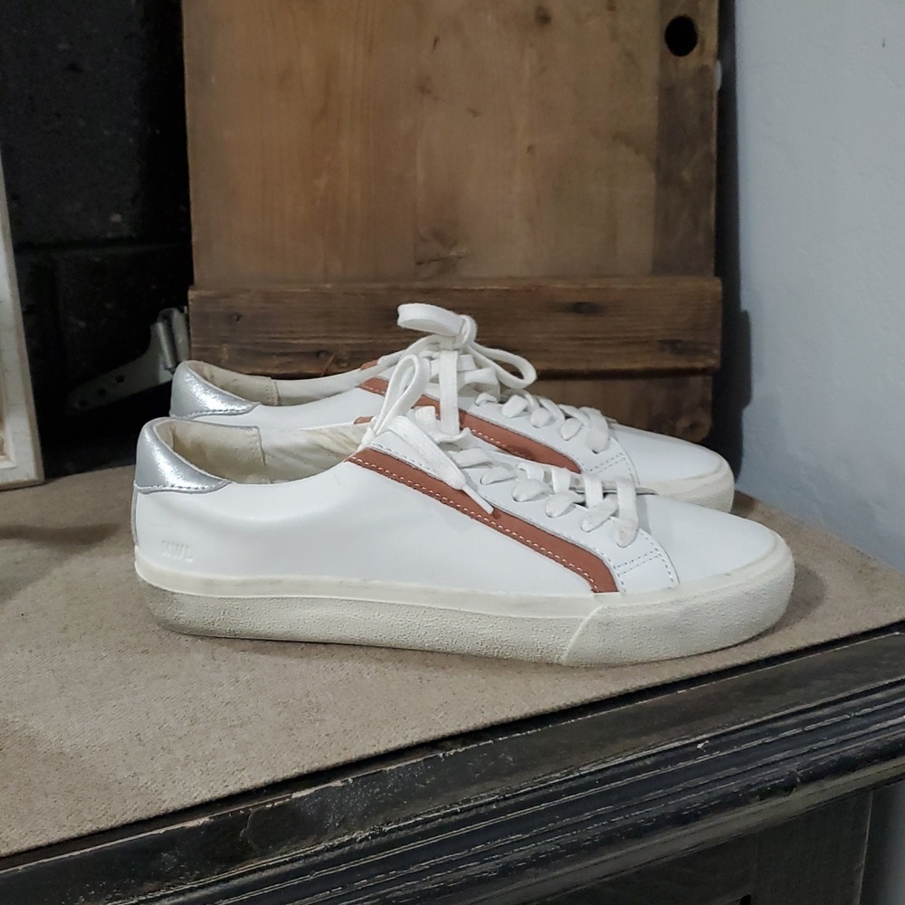 Madewell White Sneakers with Color Streak Detail